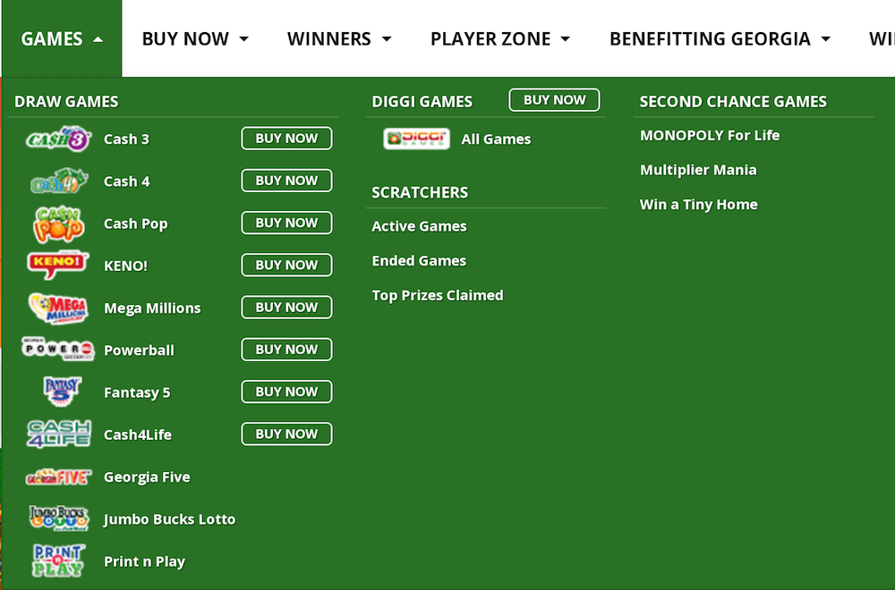 Georgia Lottery Games Section
